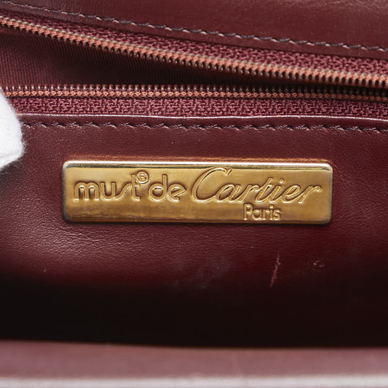 カルティエ マストライン レザー ショルダーバッグ