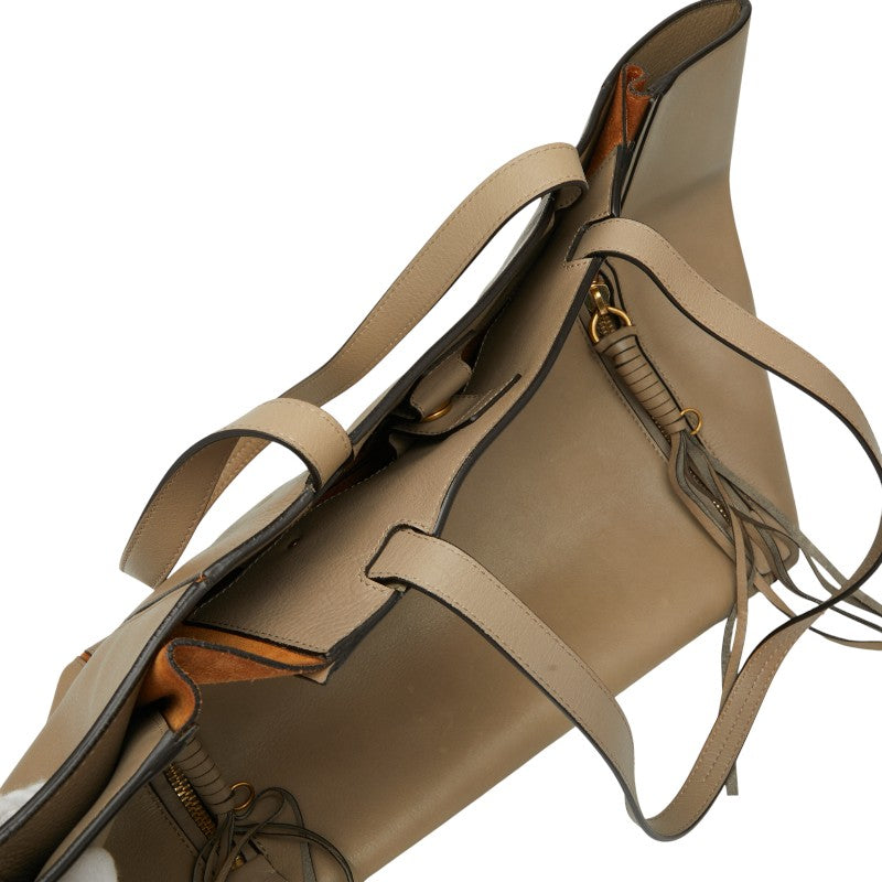 クロエ ミロ ロゴ レザー スウェット トートバッグ