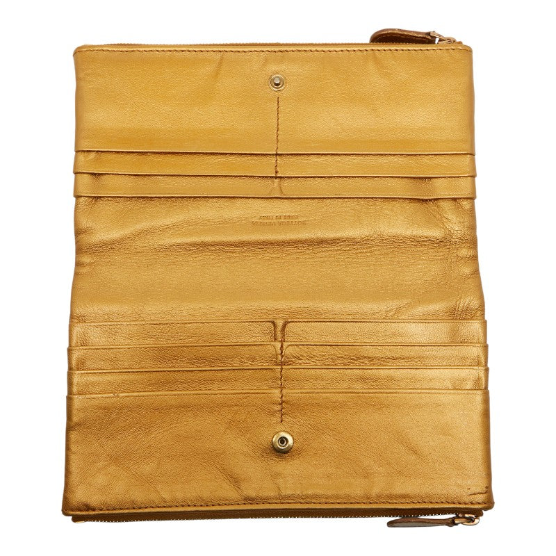 ボッテガ・ヴェネタイントレチャートレザー長財布