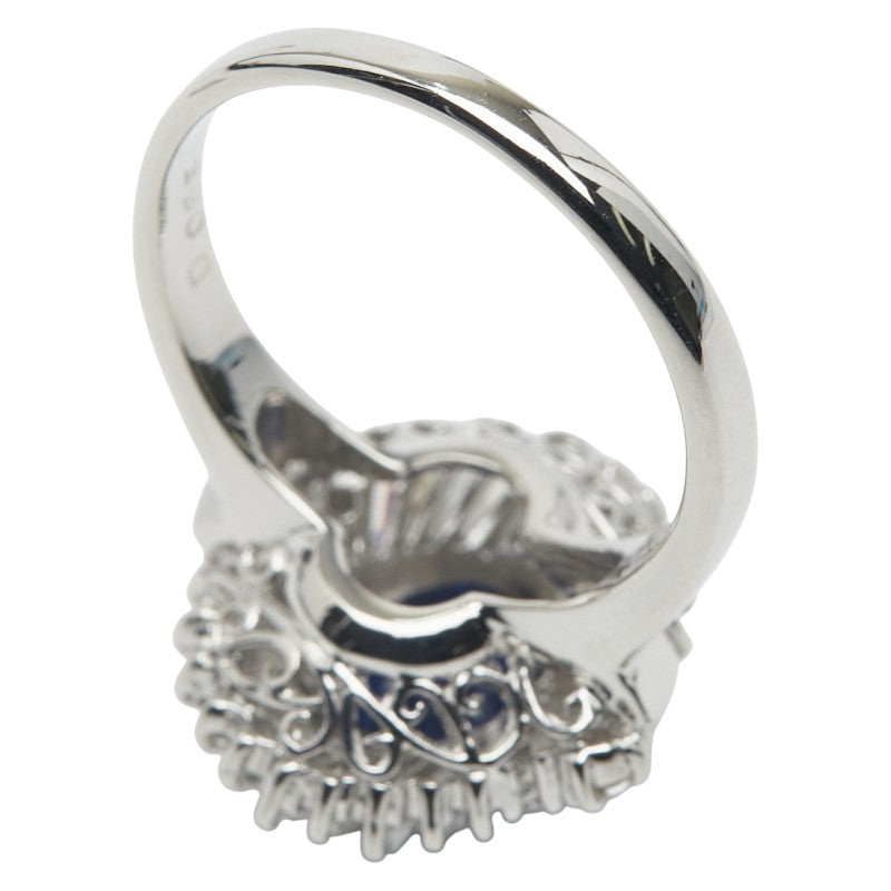 Pt900 プラチナ サファイア ダイヤモンド リング