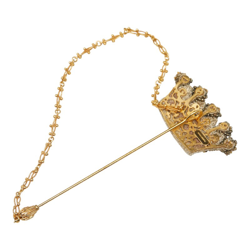 ドルチェ&ガッバーナ クラウン ラインストーン ブローチ