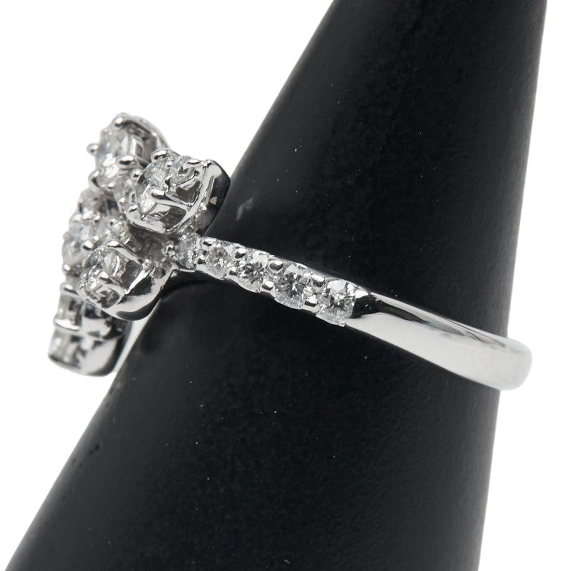 K14WG ホワイト ゴールド ダイヤモンド フラワー バタフライ リング