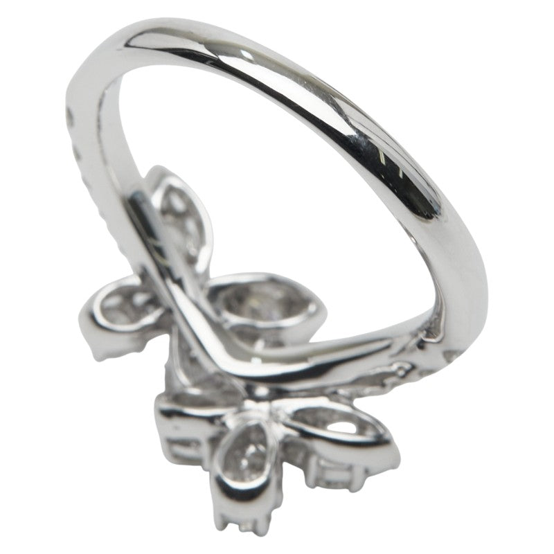 K14WG ホワイト ゴールド ダイヤモンド フラワー バタフライ リング