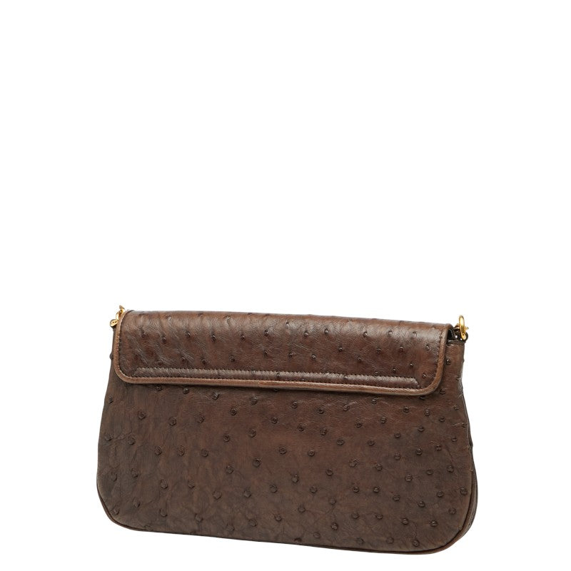 グッチ 251820 オーストリッチ チェーン ショルダー バッグ