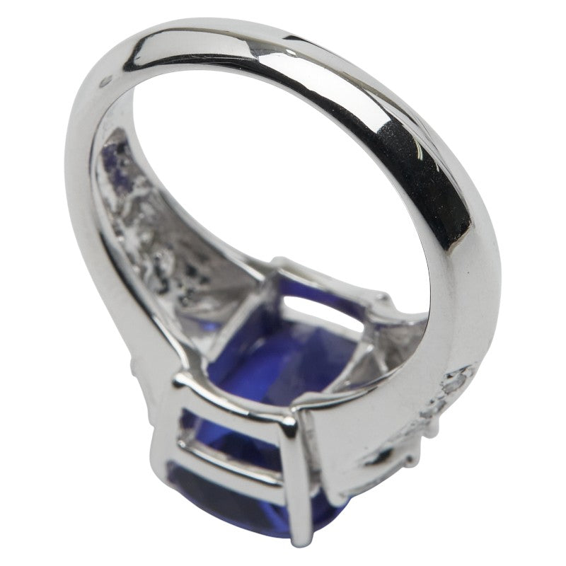 Au750 ホワイト ゴールド タンザナイト ダイヤモンド リング