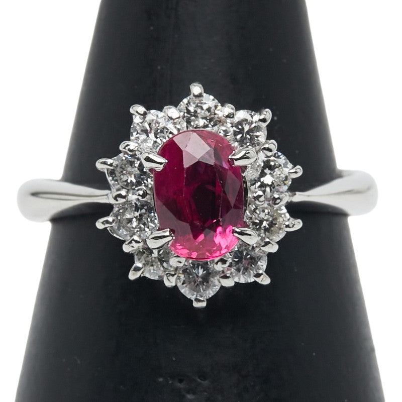 Pt900 プラチナ ルビー ダイヤモンド リング