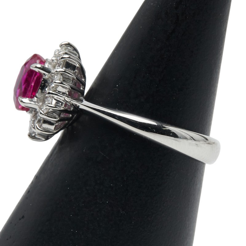Pt900 プラチナ ルビー ダイヤモンド リング