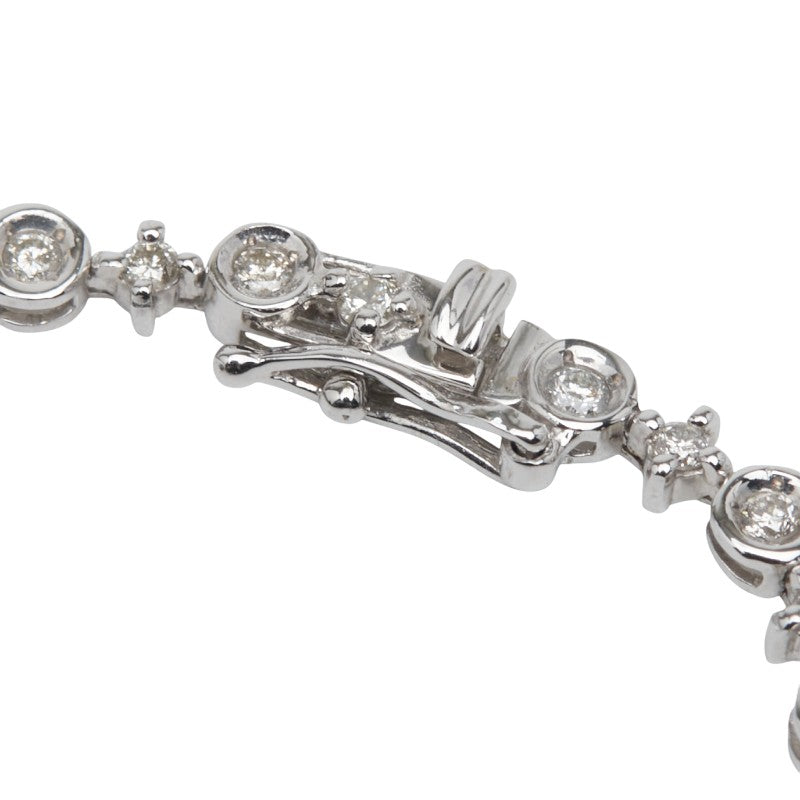 Au750 ホワイト ゴールド テニス チェーン ダイヤモンド ブレスレット