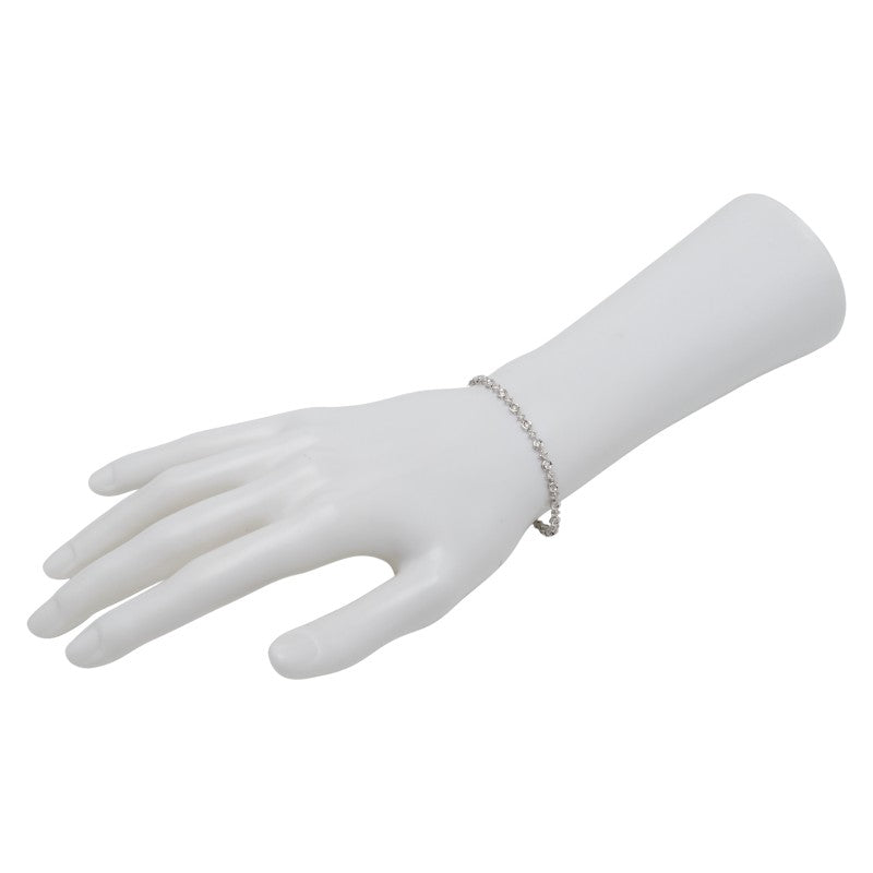 Au750 ホワイト ゴールド テニス チェーン ダイヤモンド ブレスレット