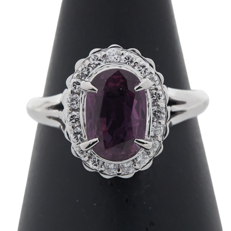 Pt900 プラチナ ルビー ダイヤモンド リング