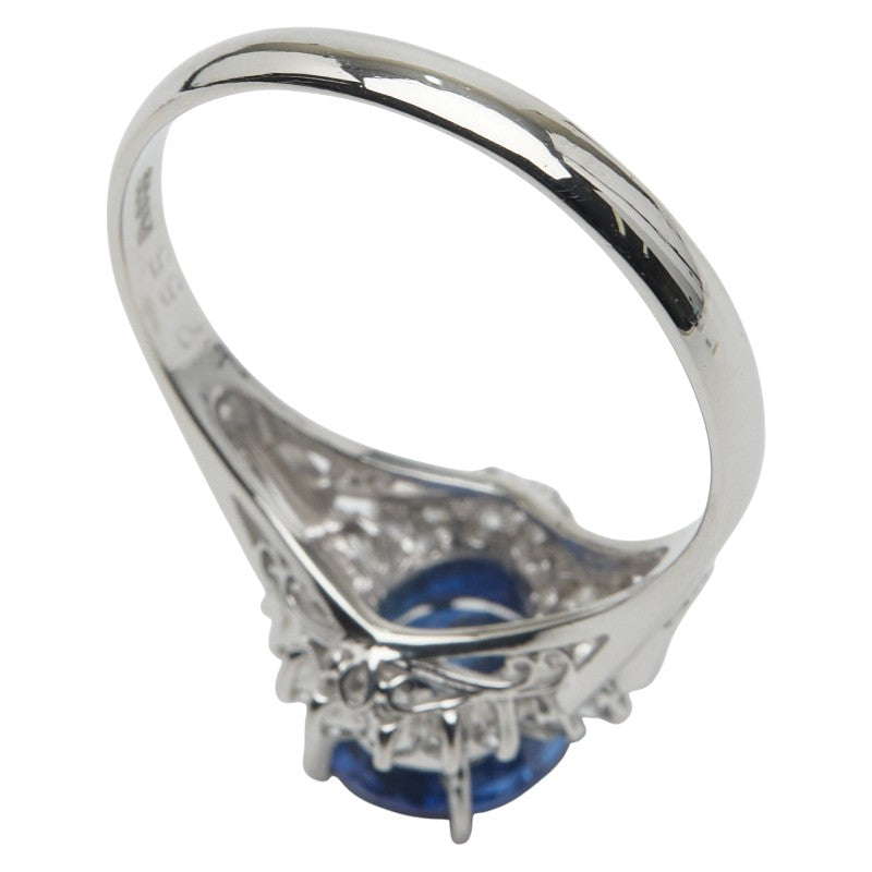 Pt900 プラチナ サファイア ダイヤモンド リング