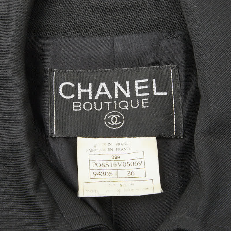 シャネル ココ ボタン ウール セットアップ