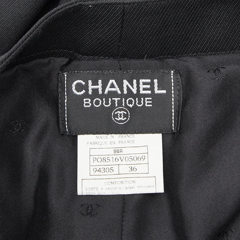 シャネル ココ ボタン ウール セットアップ