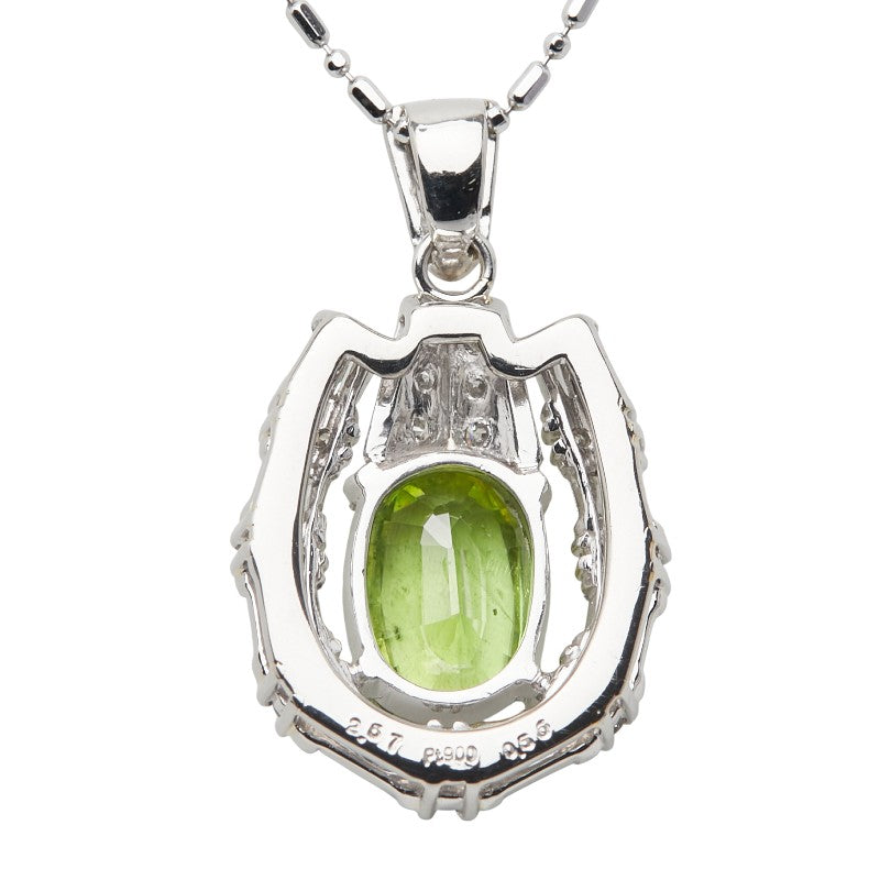 Pt900 Pt850 プラチナ スフェーン2.57ct ダイヤ0.56ct ペンダントネックレス