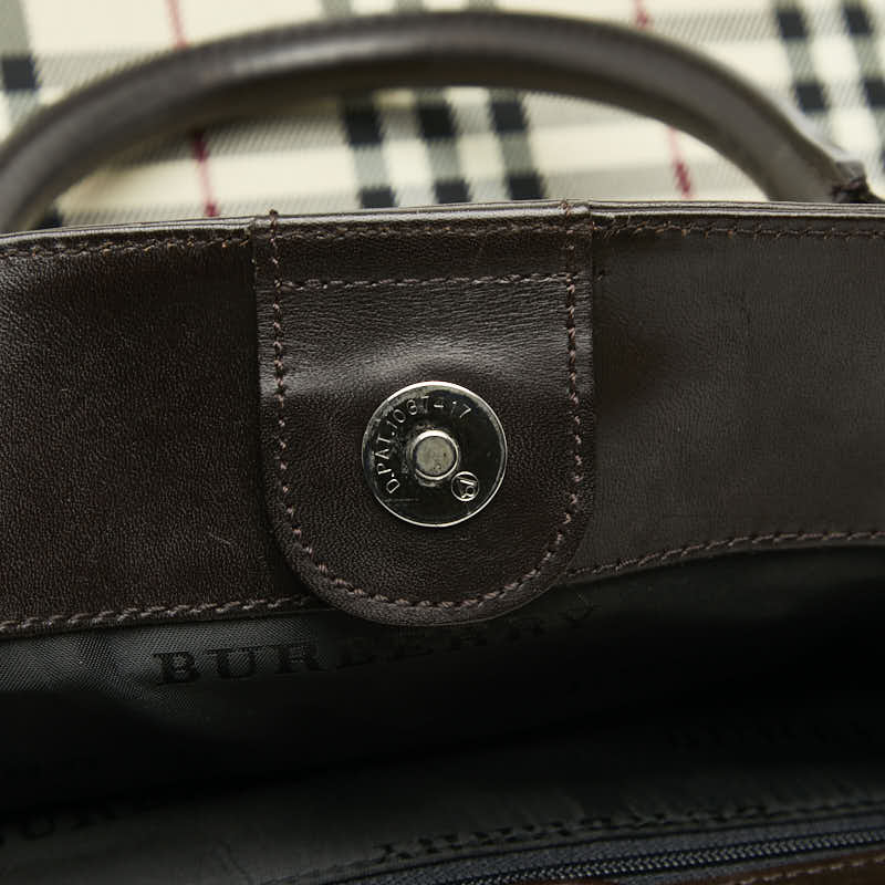 バーバリー ノバチェック キャンバス レザー トートバッグ