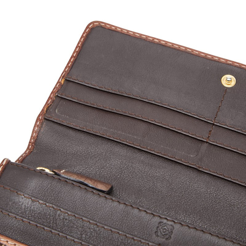 ロエベ アナグラム キャンバス レザー 長財布