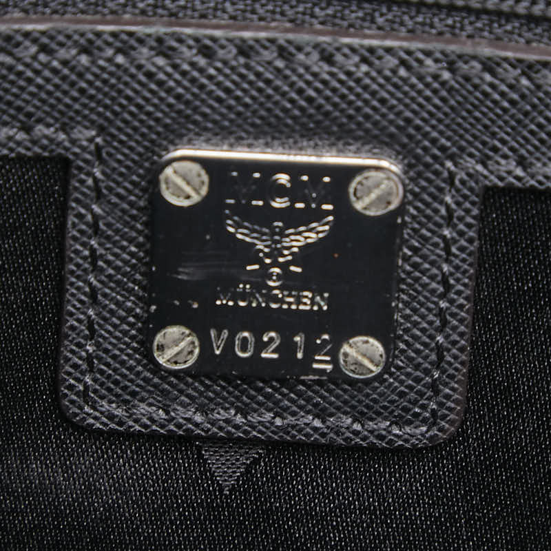 エムシーエム ロゴ金具 レザー ショルダーバッグ