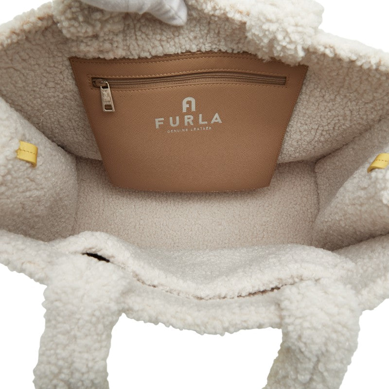 フルラ オポチュニティL エナメル ボア トートバッグ