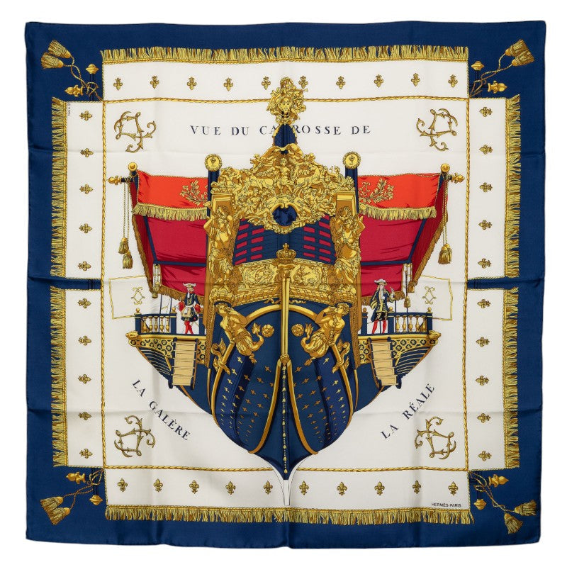 エルメス VUE DU CAROSSE DE LA GALERE LA REALE シルクスカーフ