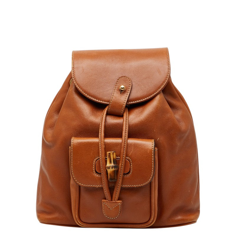 グッチ バンブー レザー バックパック