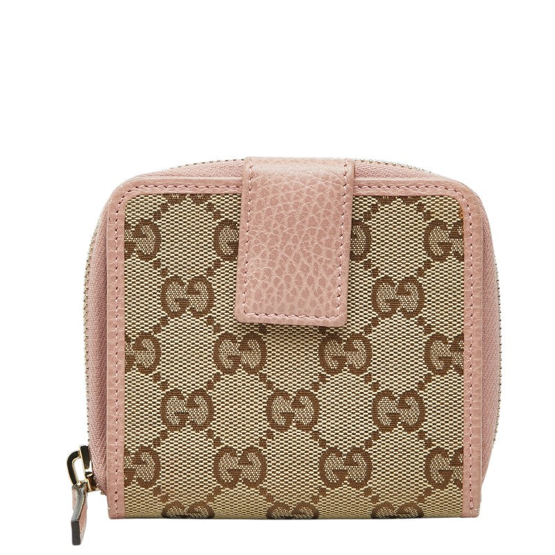 グッチ GGキャンバス 二つ折り財布 キャンバス レザー 財布