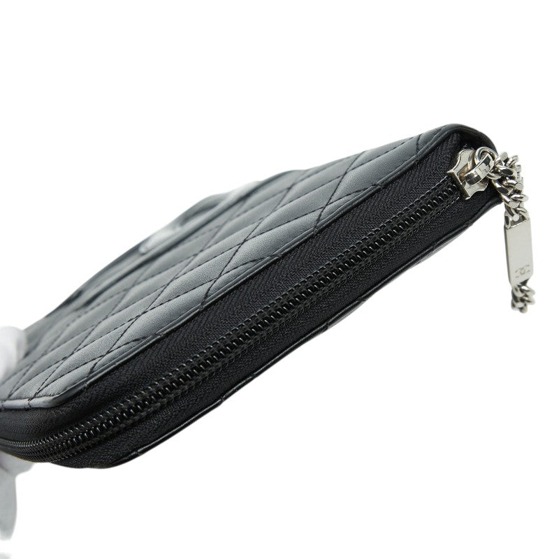 シャネル カンボンライン レザー エナメル 長財布