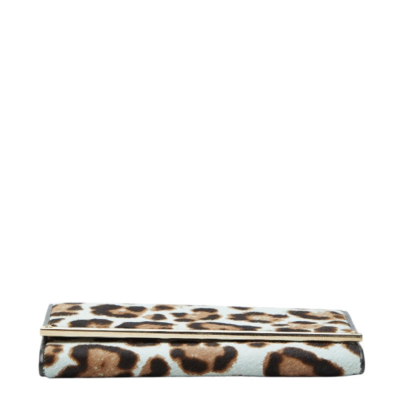 ジミーチュウ レオパードハラコロングウォレット