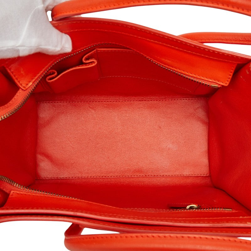 セリーヌ Luggage micro shopper レザー ハンドバッグ