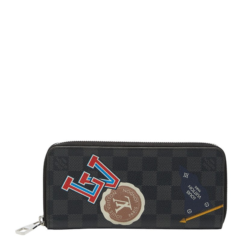 ルイヴィトン ジッピーウォレットヴェルティカル ダミエグラフィットステッカーズ 長財布