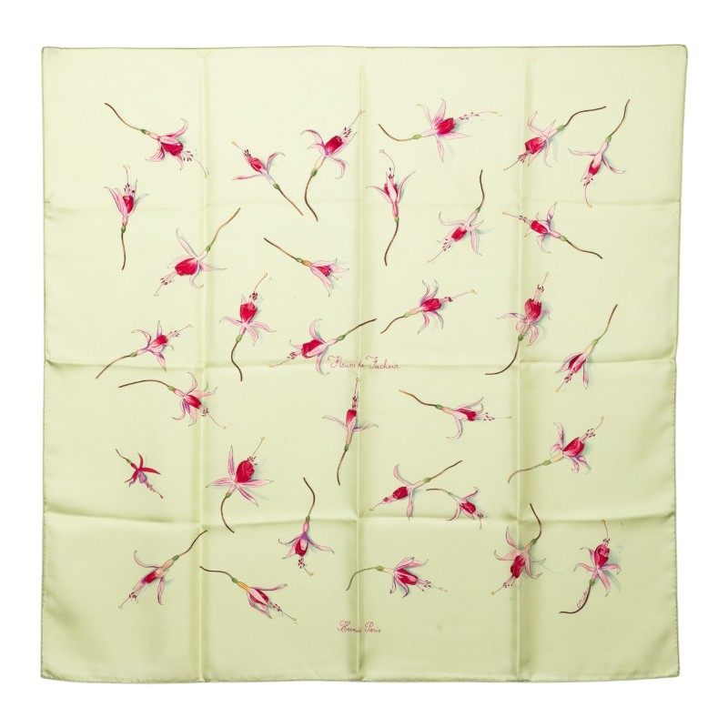 エルメス フクシャの花 カレ90 シルクスカーフ