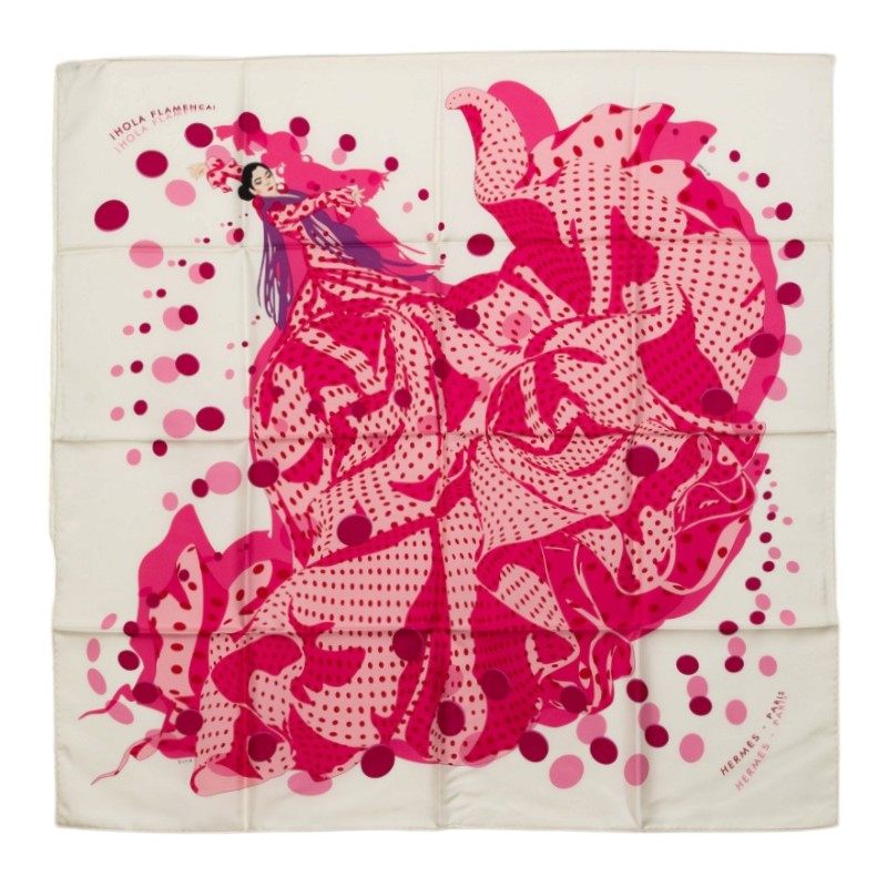 エルメス カレ90 IHOLA FLAMENCA シルクスカーフ