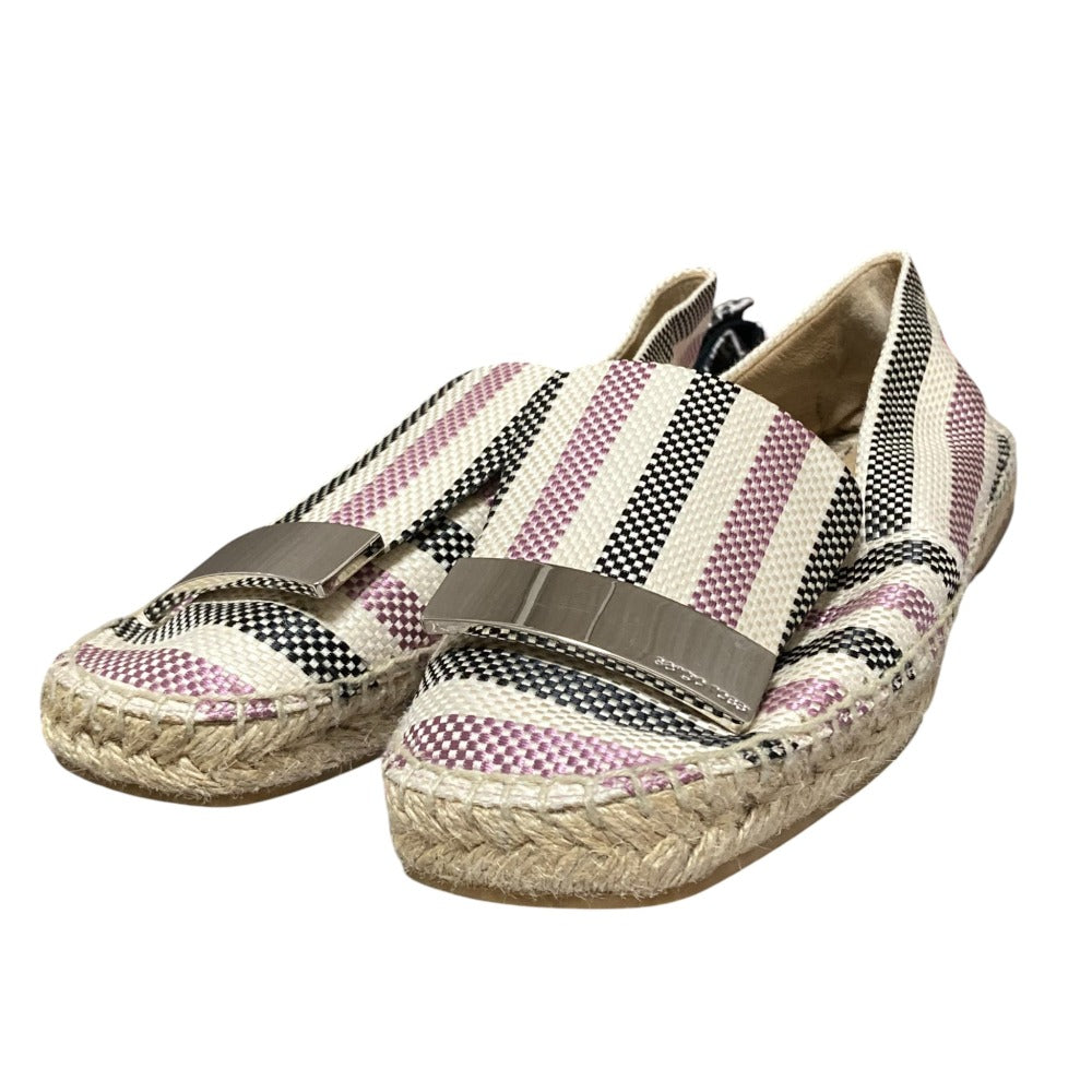 セルジオロッシ sr1 キャンバス ストライプスリッポンエスパドリーユ