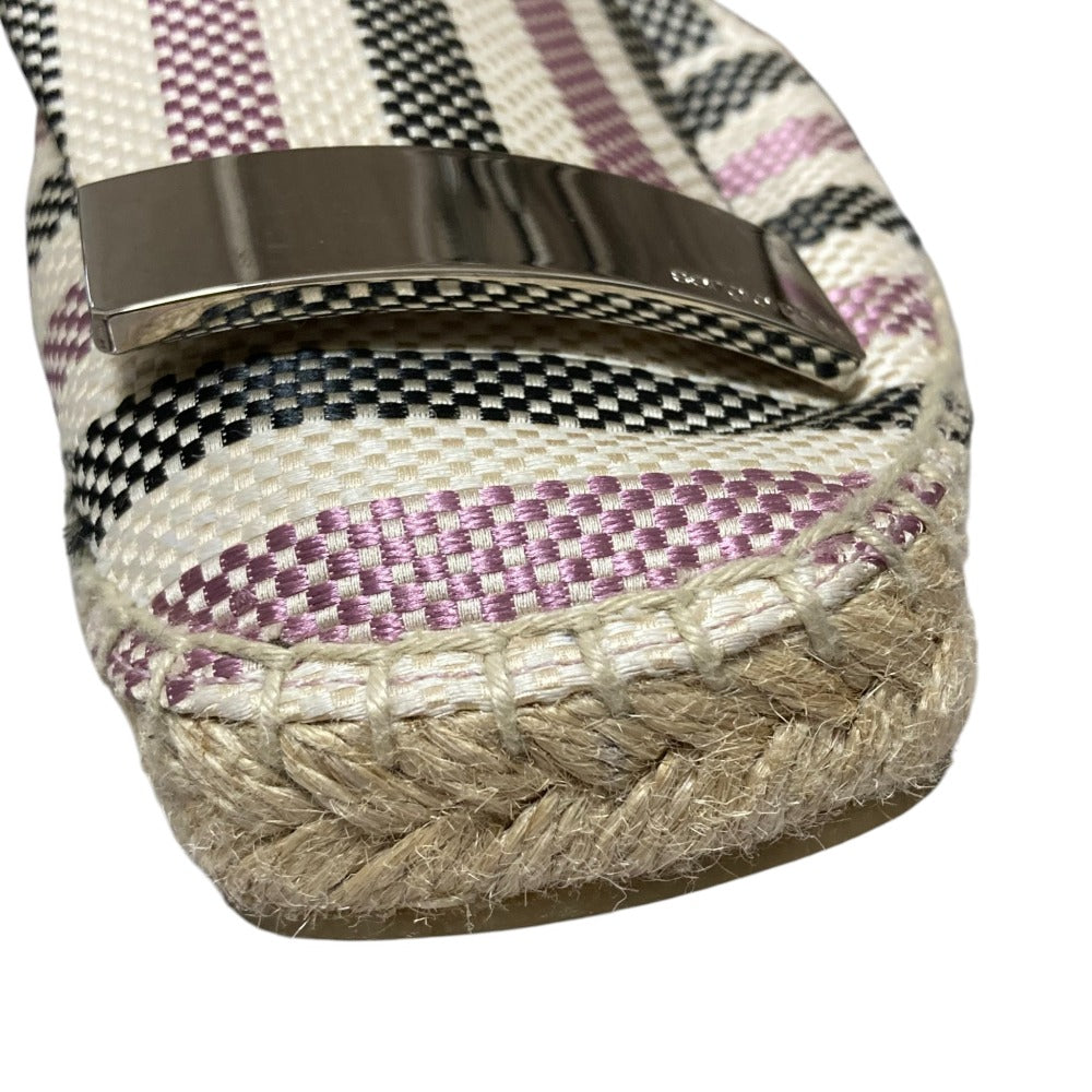 セルジオロッシ sr1 キャンバス ストライプスリッポンエスパドリーユ