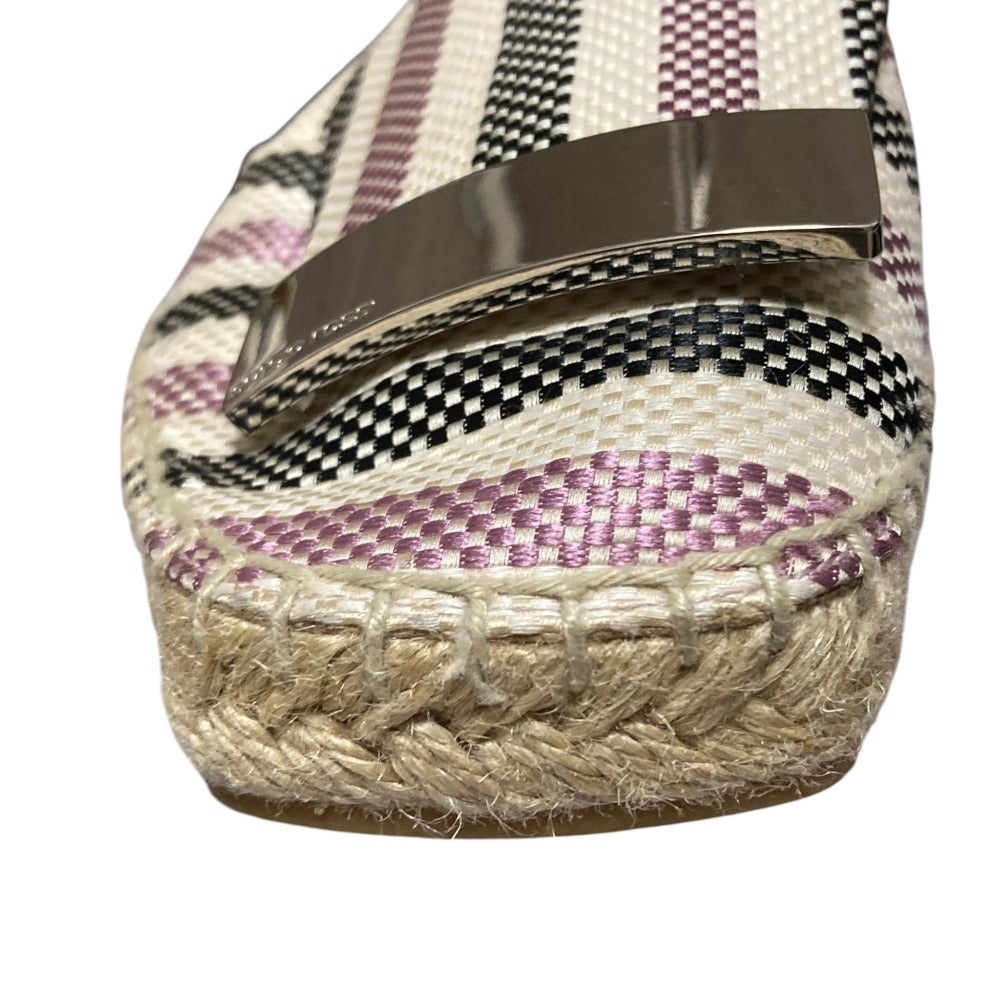 セルジオロッシ sr1 キャンバス ストライプスリッポンエスパドリーユ