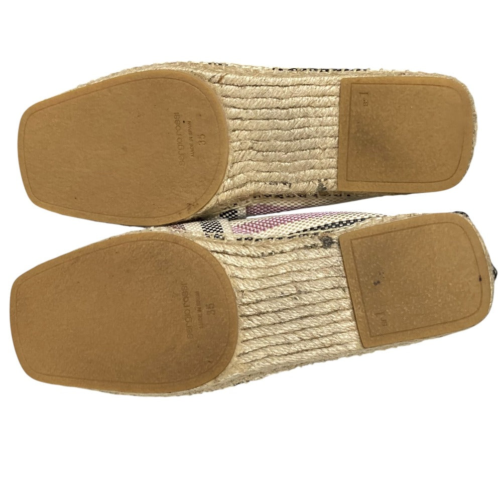 セルジオロッシ sr1 キャンバス ストライプスリッポンエスパドリーユ