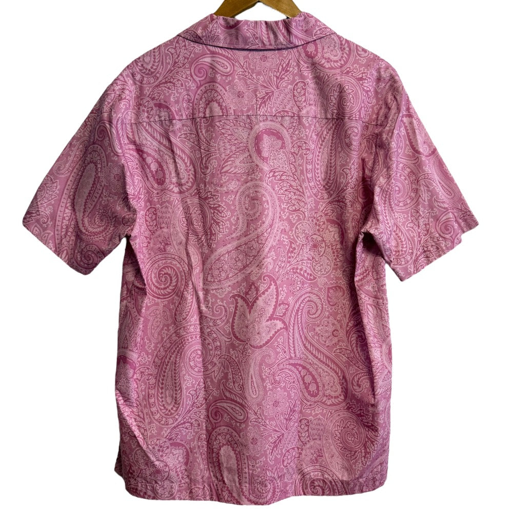 ETRO ペイズリー刺繍半袖オープンカラーシャツ