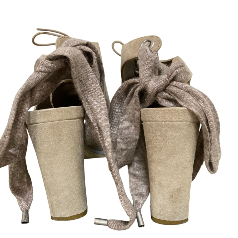 Brunello Cucinelli スエードレースアップヒールサンダル