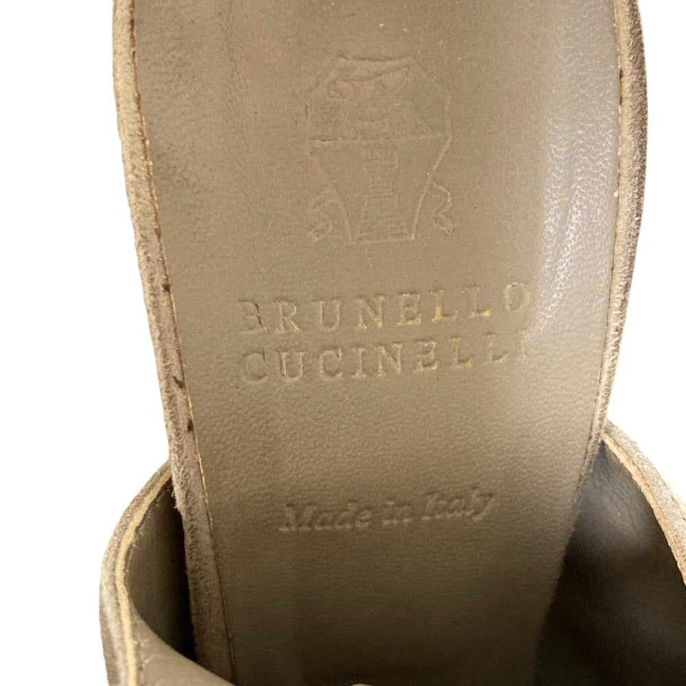 Brunello Cucinelli スエードレースアップヒールサンダル