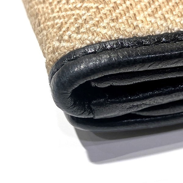 ブルガリ コレツィオーネ ソティリオ レザー PVC キャンバス 三つ折り財布