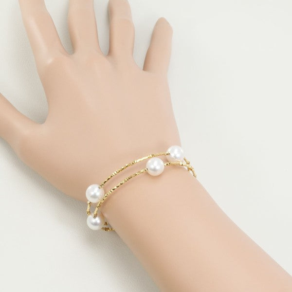 Au750 イエロー ゴールド アコヤ パール ブレスレット