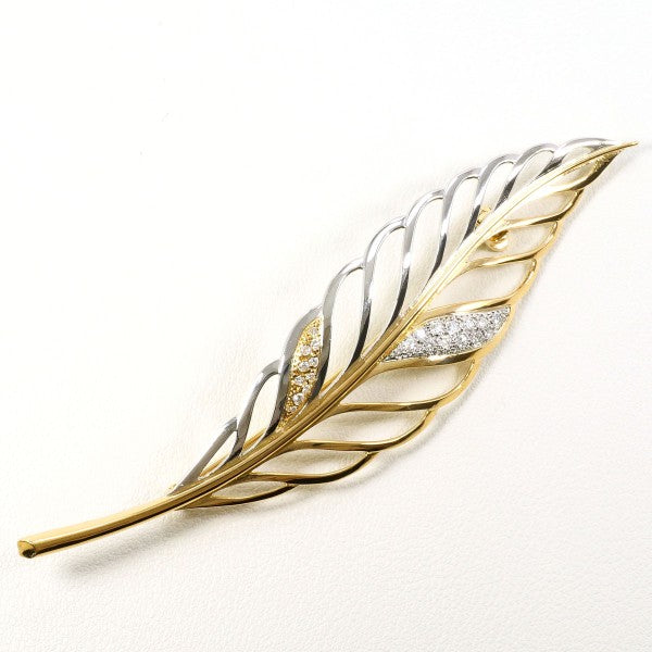 PT900 プラチナ Au750 イエロー ゴールド ブローチ