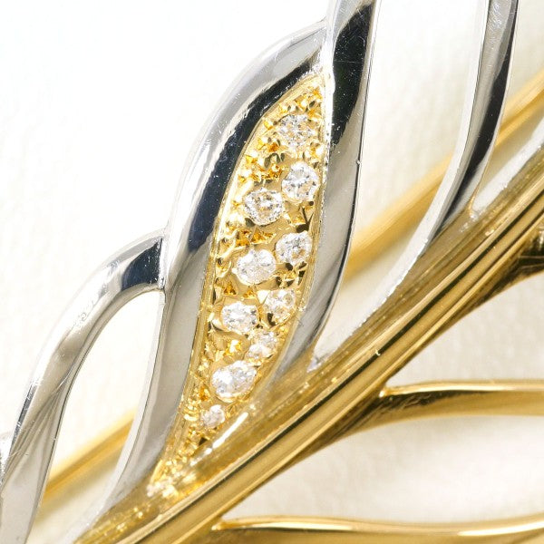 PT900 プラチナ Au750 イエロー ゴールド ブローチ