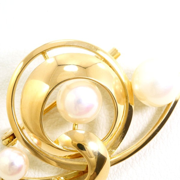 Au750 イエロー ゴールド アコヤ パール ブローチ
