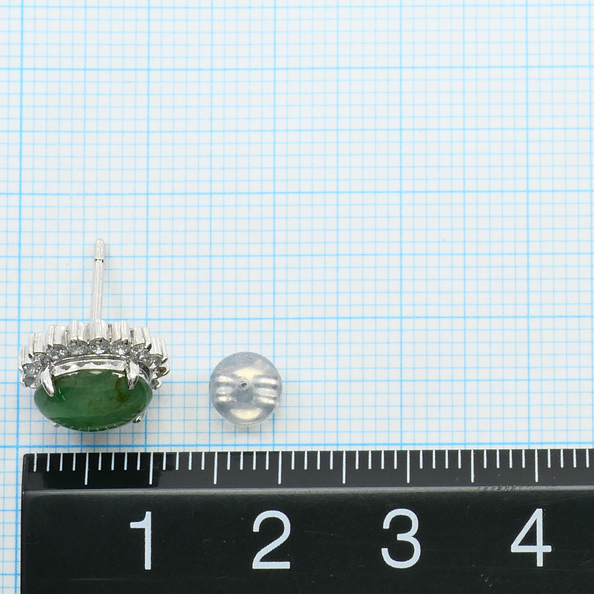 プラチナ ヒスイ ダイヤモンド ピアス