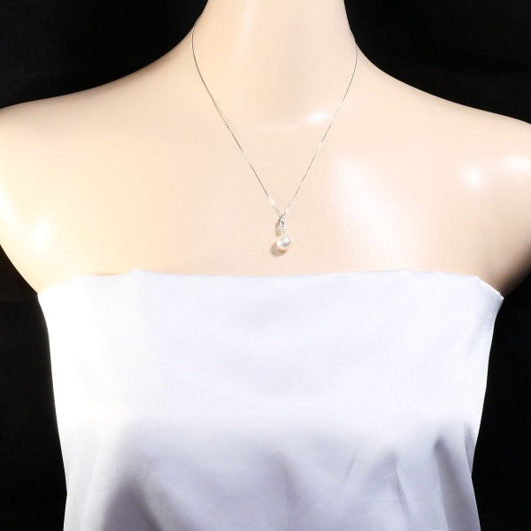 K18ホワイトゴールドパールダイヤネックレス