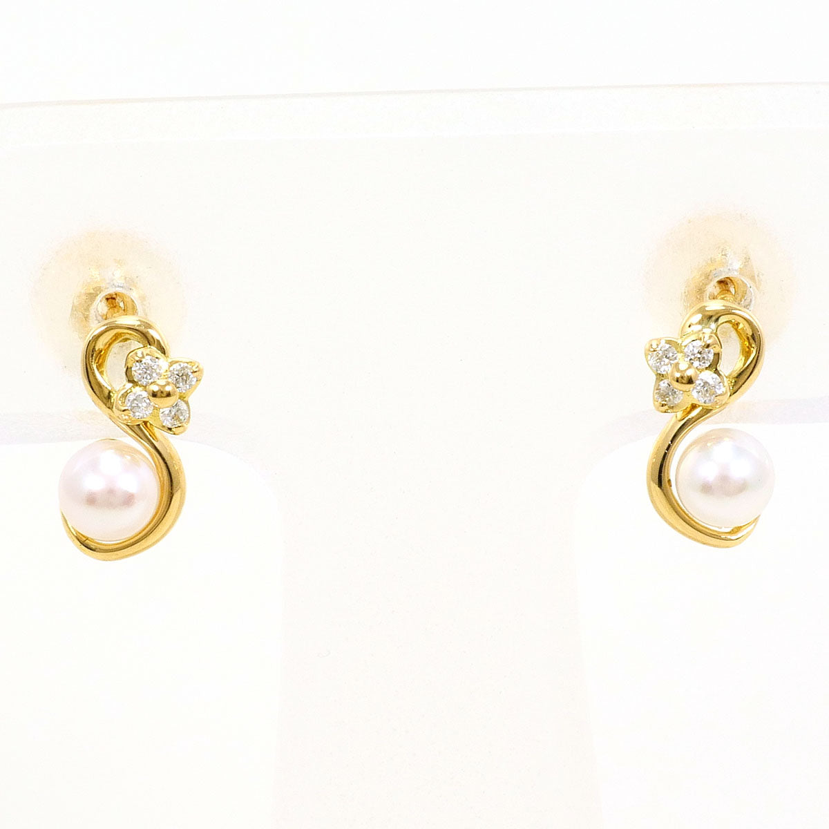 ヴァンドーム青山 K18YG パール ダイヤモンド ピアス