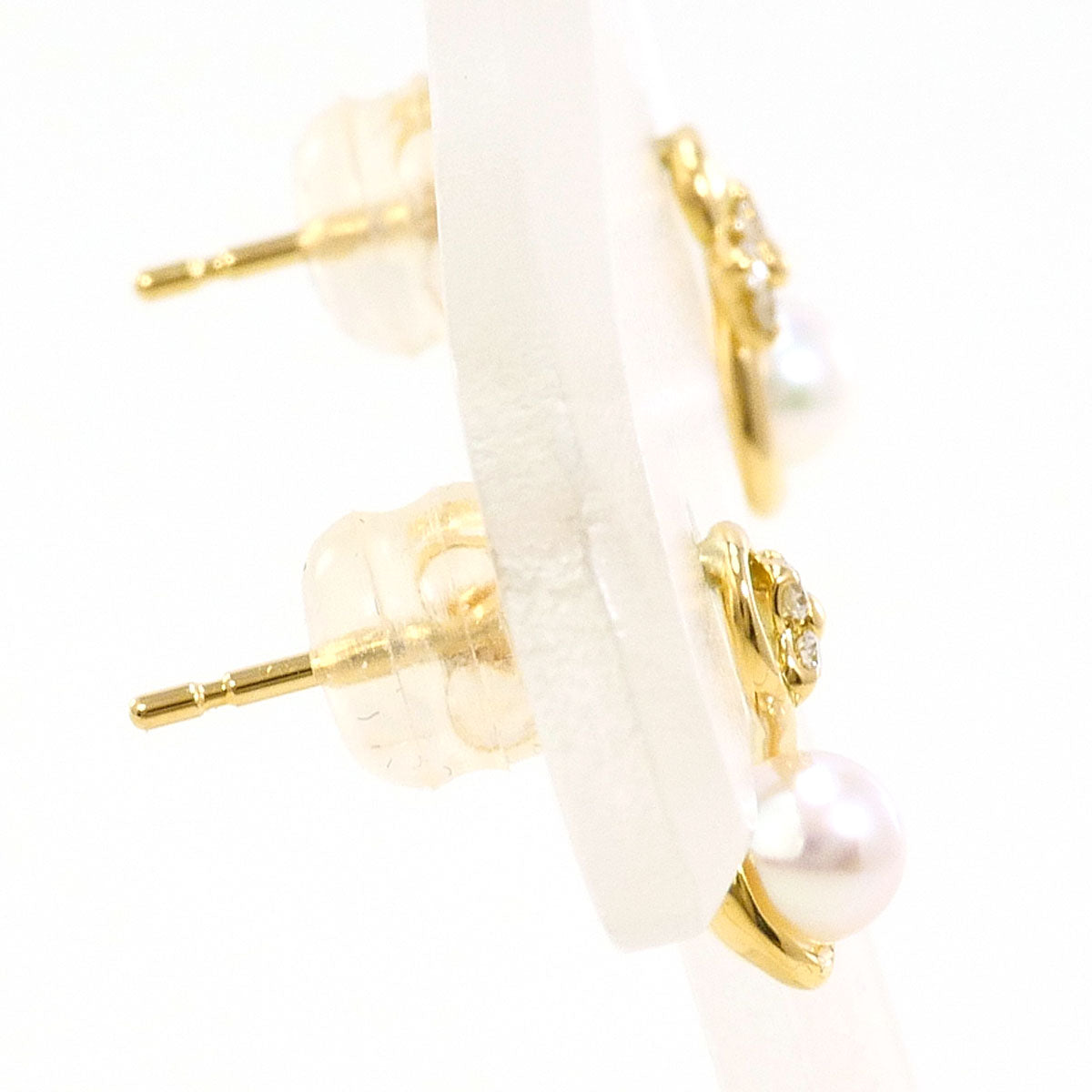 ヴァンドーム青山 K18YG パール ダイヤモンド ピアス