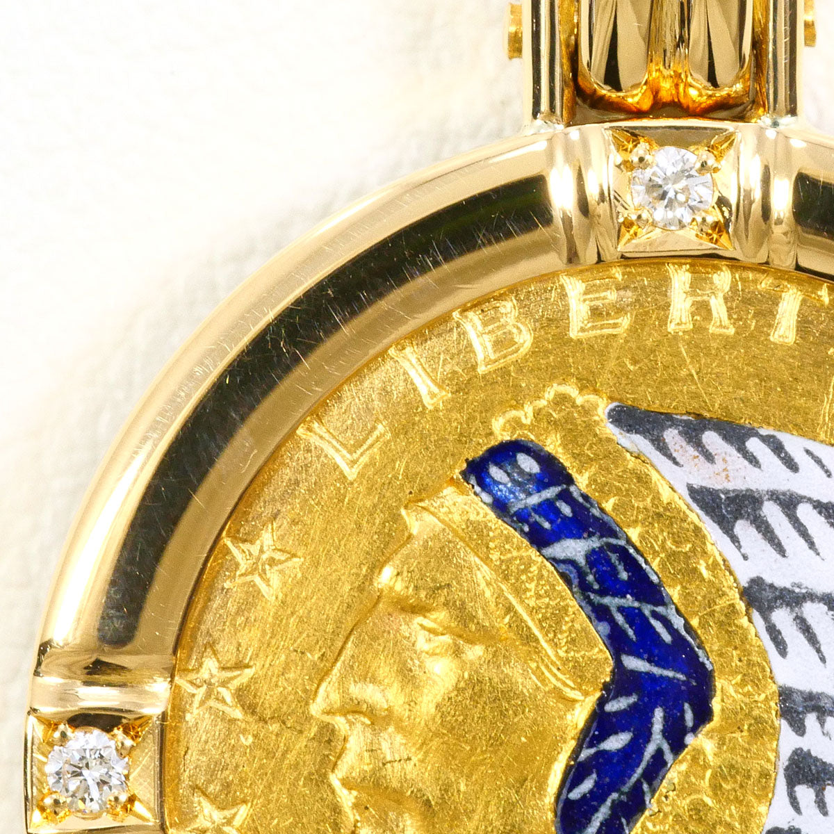 Au900 コイン Au750 ペンダント トップ ダイヤモンド