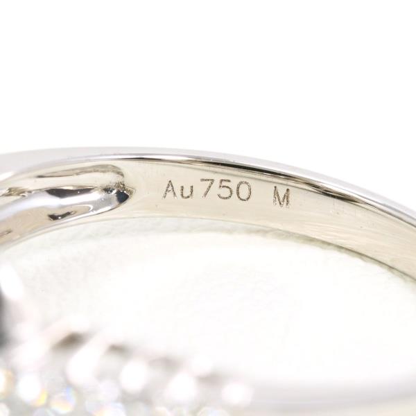 Au750ホワイトゴールド黒蝶真珠ダイヤモンドリング