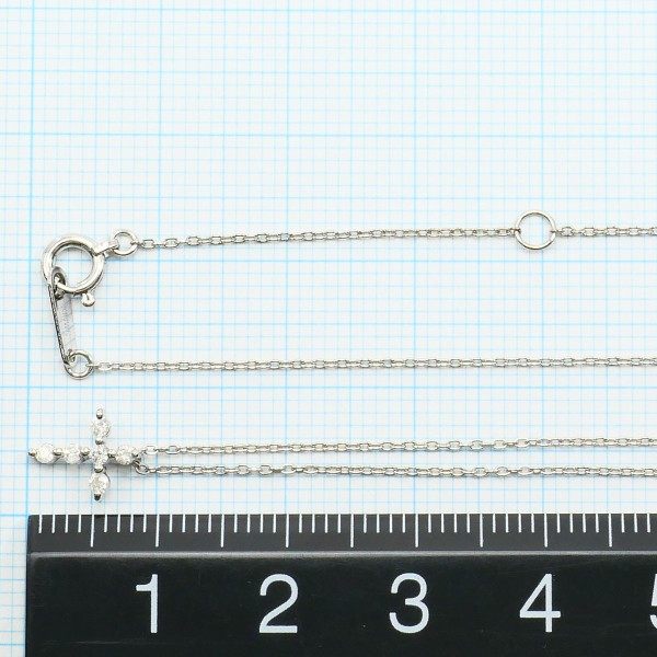 ウィスプ K10ホワイトゴールドダイヤネックレス
